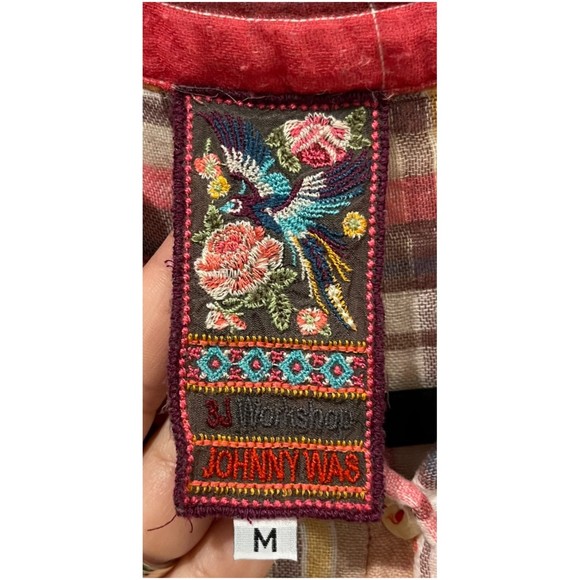 JOHNNY WAS 3J WORKSHOP Embroidered Short Sleeve Kai Scarf Tunic - Picture 3 of 5